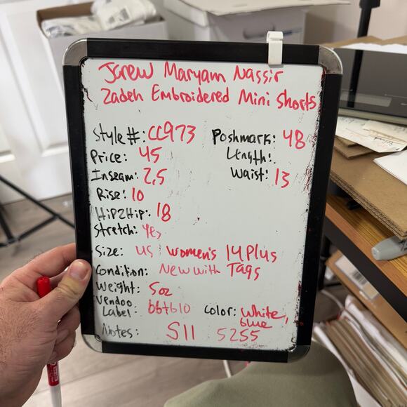 J Crew Maryam Nassir Zadeh Embroidered Mini Shorts US Women's 14 Plus New - Picture 8 of 8